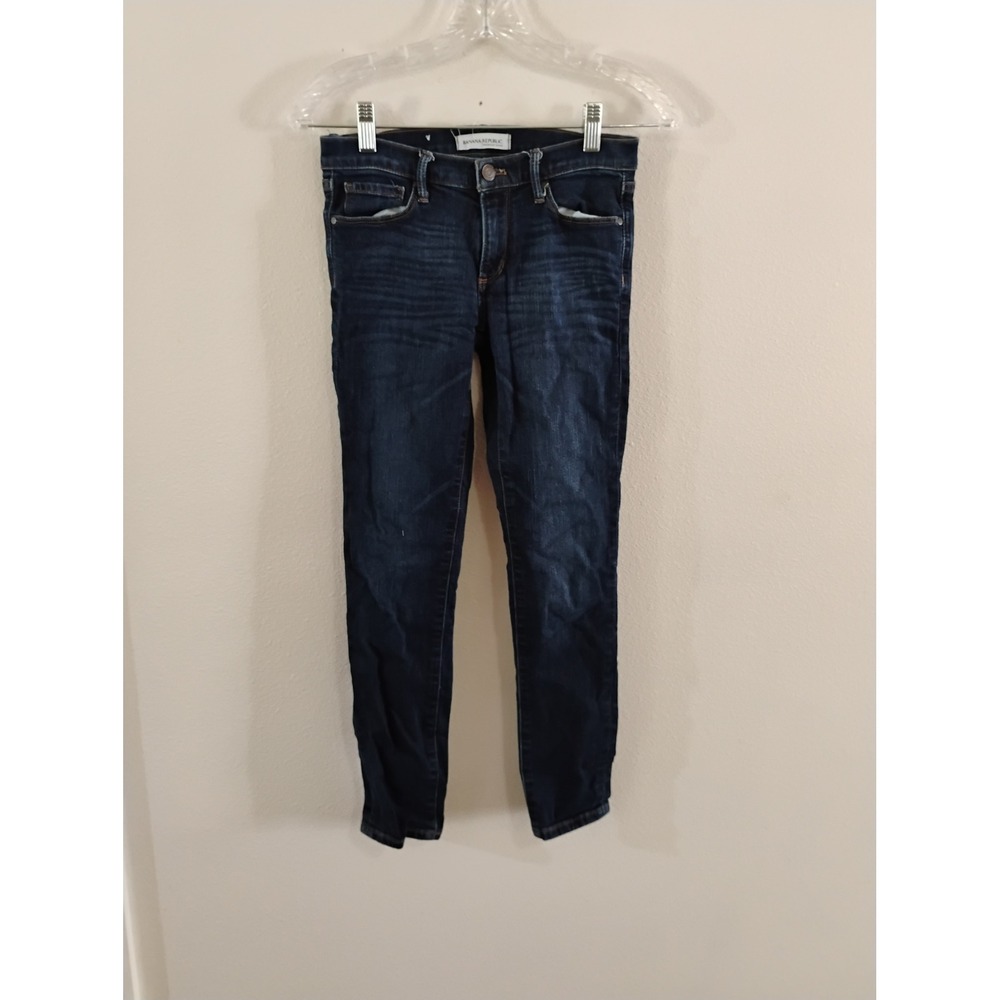 Banana Republic Premium Denim Skinny Jeans Dark Wash Indigo Blue Stretch 26